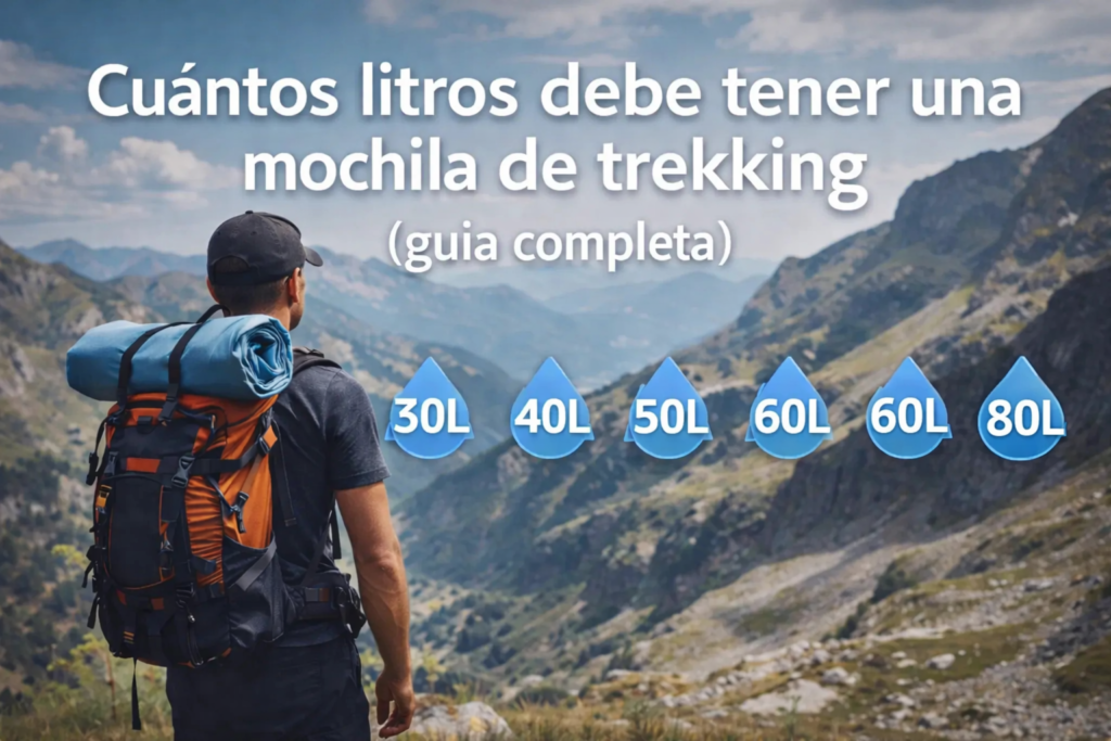 cuántos litros debe tener una mochila de trekking según el tipo de ruta