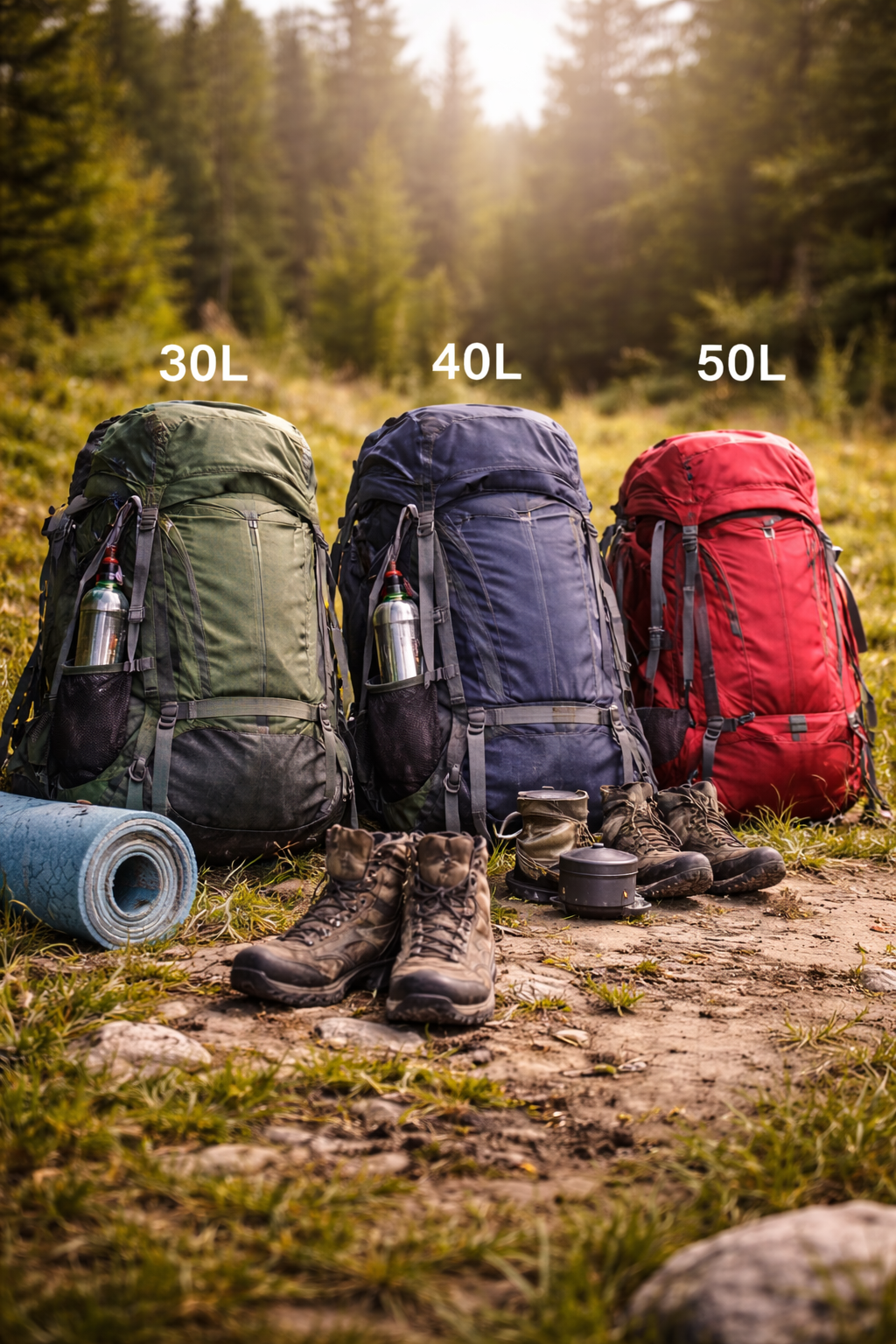 Comparativa de pesos de mochilas de trekking según categoría