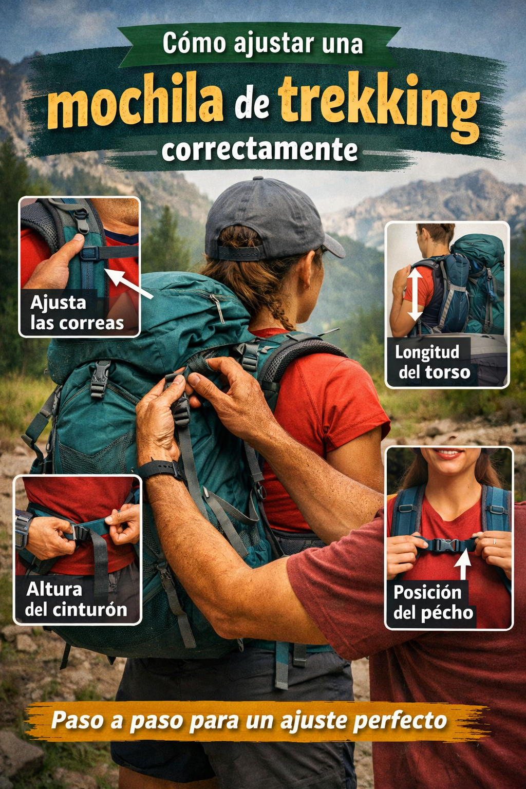 Cómo ajustar una mochila de trekking correctamente — guía completa 2026