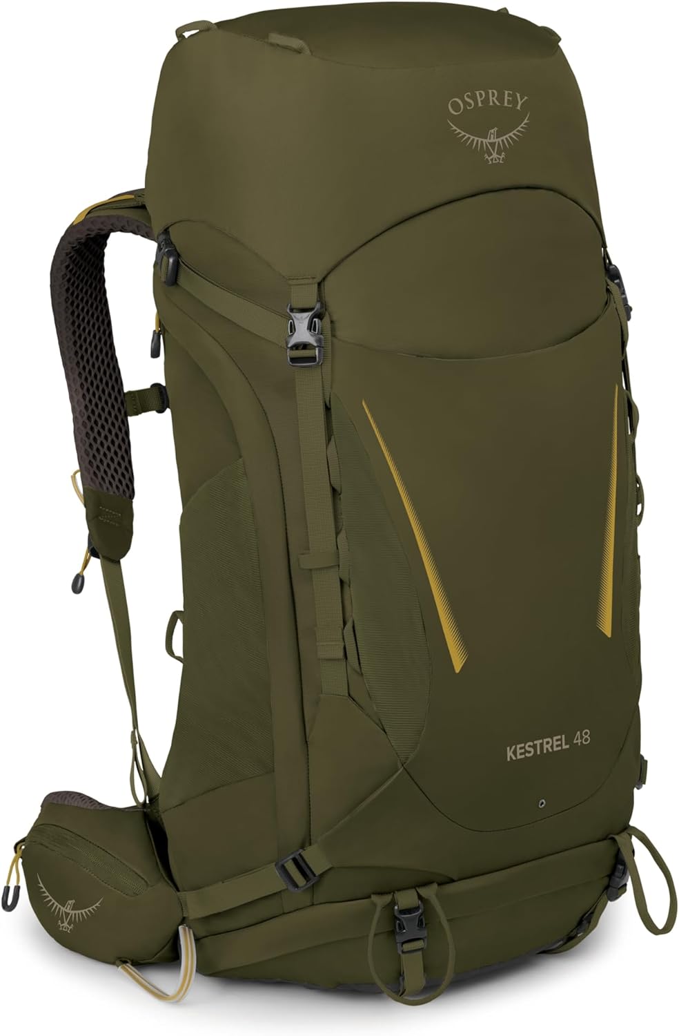 Osprey Kestrel 48 vista frontal — mochila de trekking ligera 48 litros