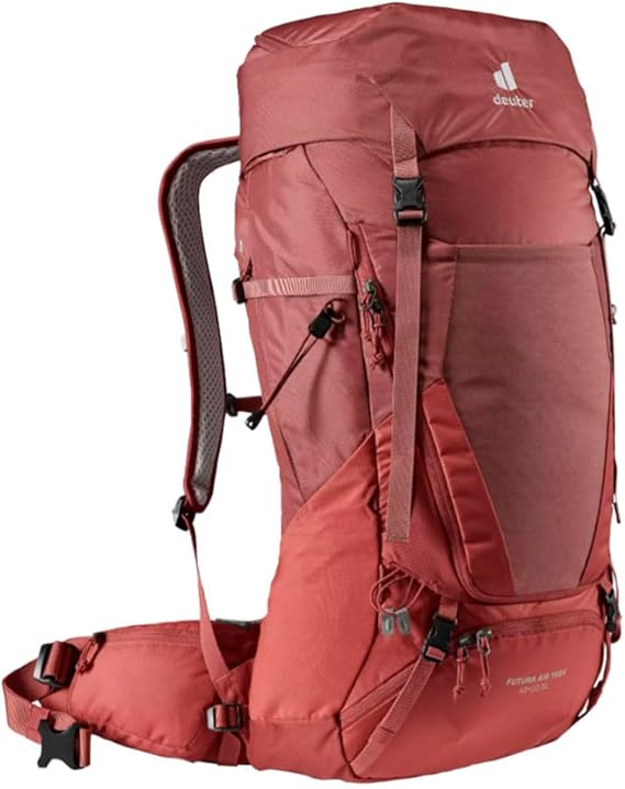 Deuter Futura Vario 45+10 vista frontal — mochila trekking sistema Aircomfort