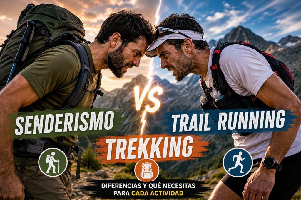 Senderismo vs trekking vs trail running en montaña