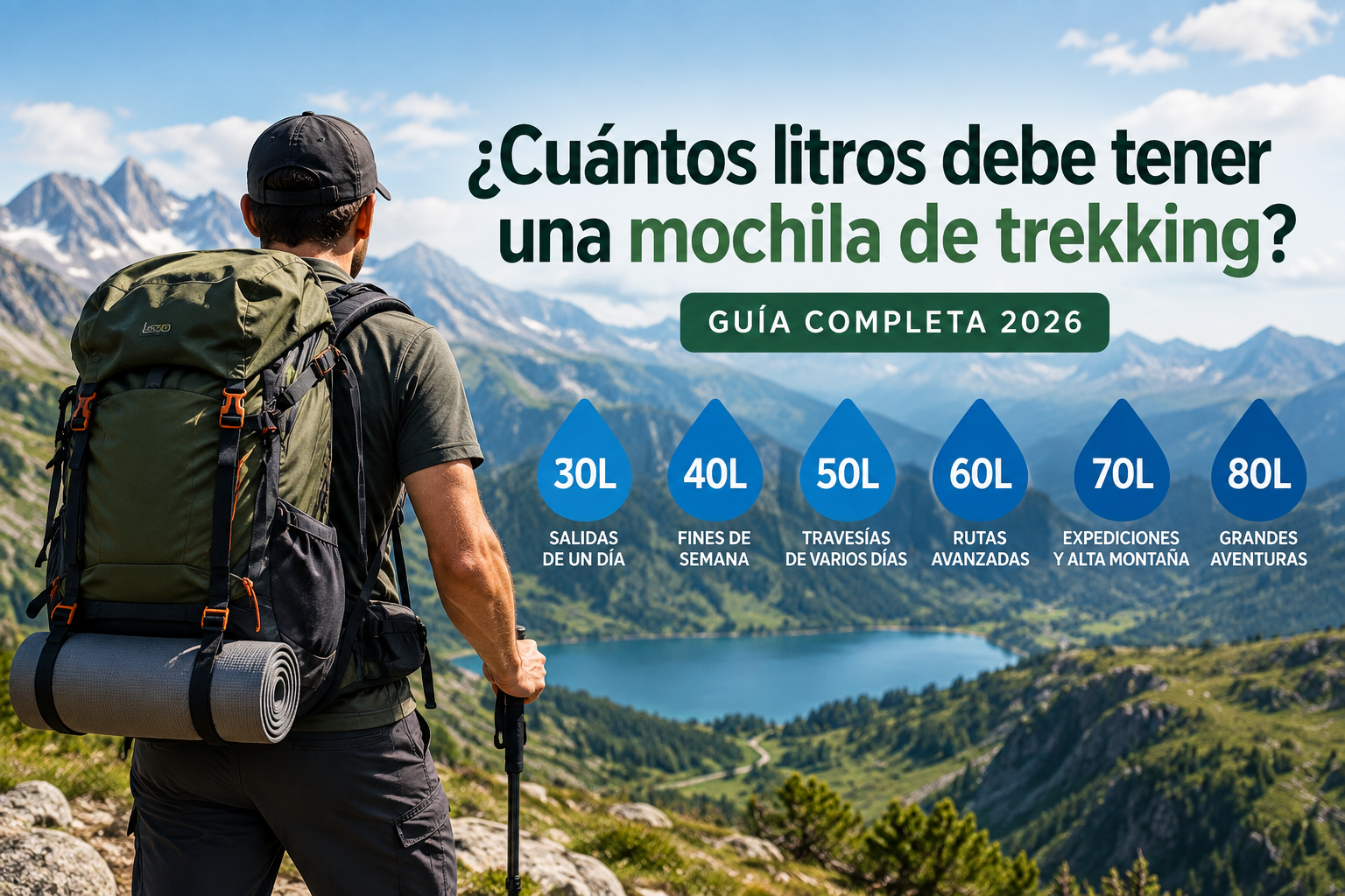 Cuántos litros debe tener una mochila de trekking según el tipo de ruta