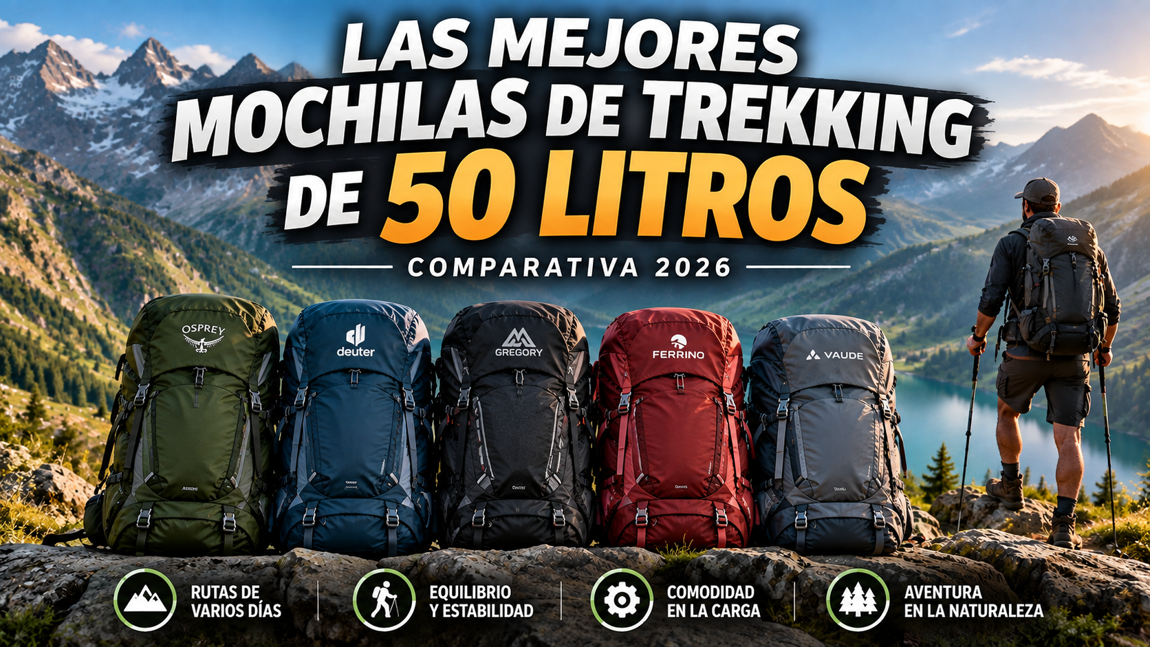Comparativa de las mejores mochilas de trekking de 50 litros para rutas de varios días