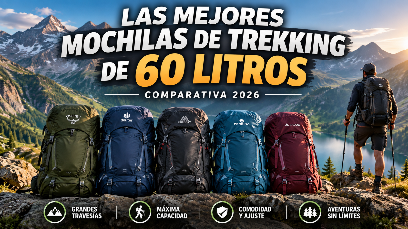 Comparativa de las mejores mochilas de trekking de 60 litros para rutas largas